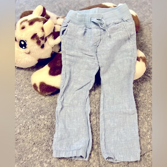 GAP 100% Linen Pants Sea Blue, Roll-Up Cuffs, Comfy Waistband, Pockets - Size 3 - Picture 7 of 7